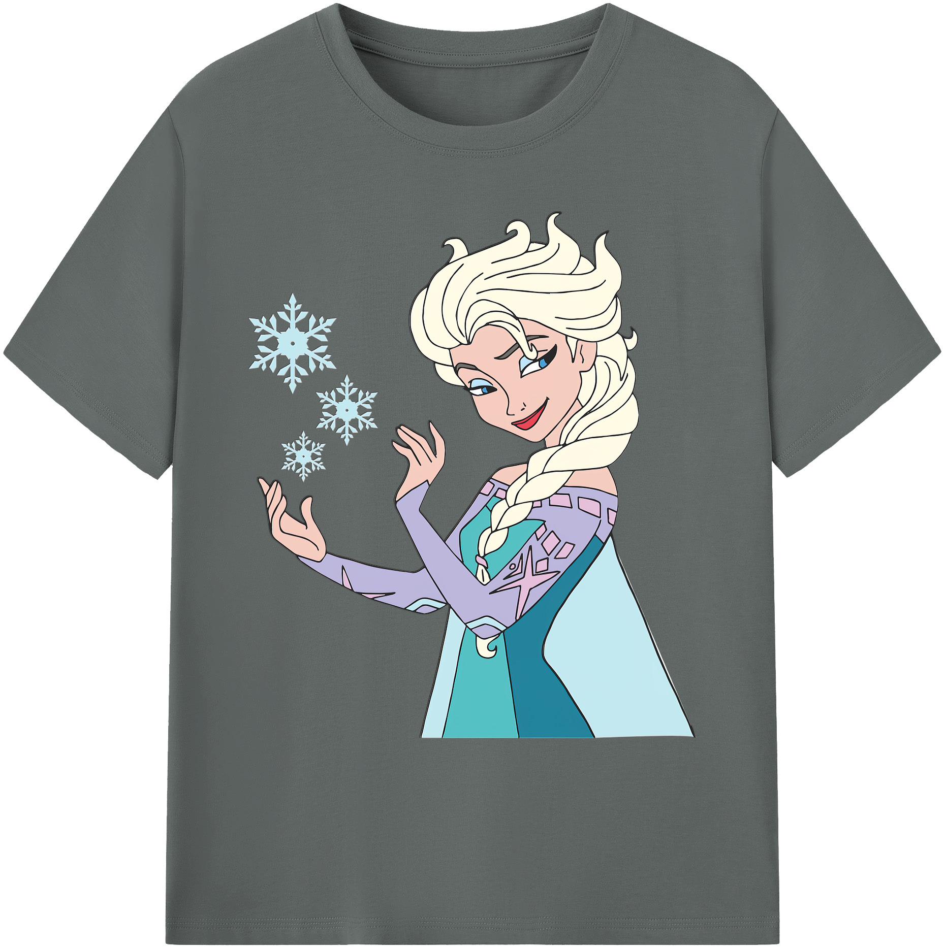 （画像用） アナと雪の女王 アンナ エルサ Frozen Anna Elsa 綿100％ メンズ半袖Tシャツ｜肌触りやわらか＆通気性